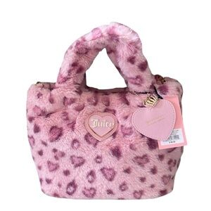 Juicy Couture Pink Leopard Faux Fur Tote Bag